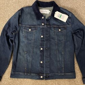 Sherpa Lined Collar Denim Jacket (L) NWT
